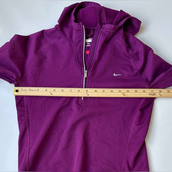 NikeFit Dry Purple Half Zip Fitted Running Hoodie Sweatshirt Women’s Size Medium - Picture 5 of 6